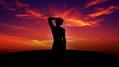 Alone, Sunset, Silhouette, Mood, Physique