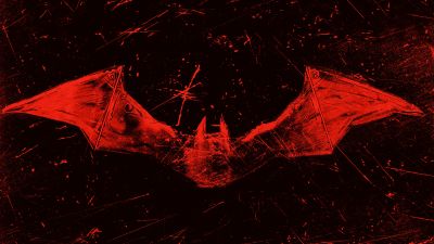 The Batman, 8K, 2022 Movies, Red background, Dark background, DC Comics, 5K, Dark red, Batman logo, Bat symbol