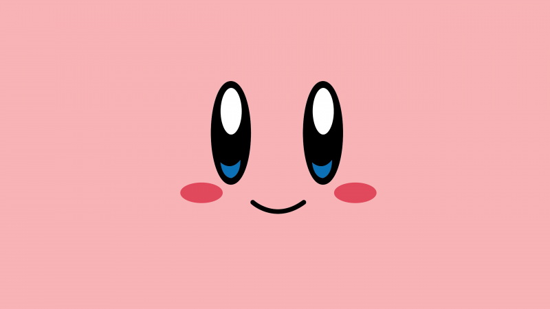 Kirby, Kawaii face, Pastel background, Cute face, Kawaii cartoon, 5K, Minimalist