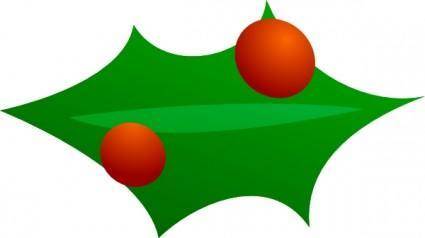 Christmas Leaf Decoration clip art