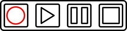 Tape Deck Control Buttons Outline clip art