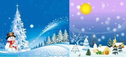 Cartoon christmas background vector