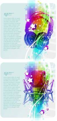 Beautiful background music poster vector