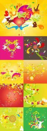 Fun fashion pattern vector background under 9