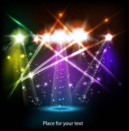 Bright stage lighting effects 01 vector