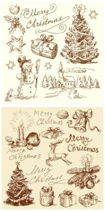 Vintage christmas illustration vector