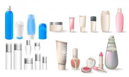 A variety of cosmetic bottles vector