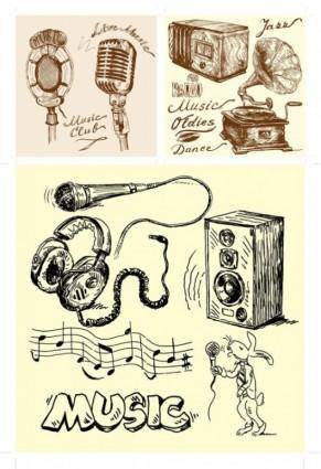 Handdrawn clip art sound equipment