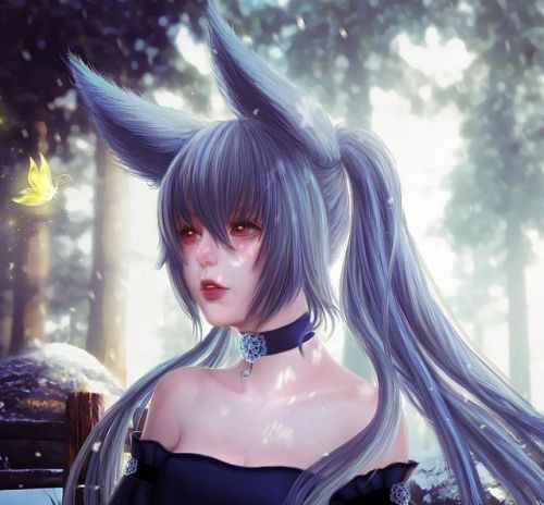 Pretty Elin Race girl: Tera game fanart [digital pic by Anastasia Volkova (Alqmia)]