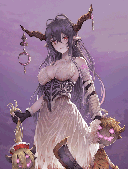 Demon girl Danua: Granblue Fantasy mobile game art [Artist: Myless]