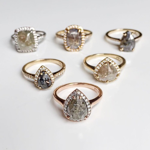 Natural rose-cut diamonds in an assortment of shades and shapes #madeinnyc #valejewelry