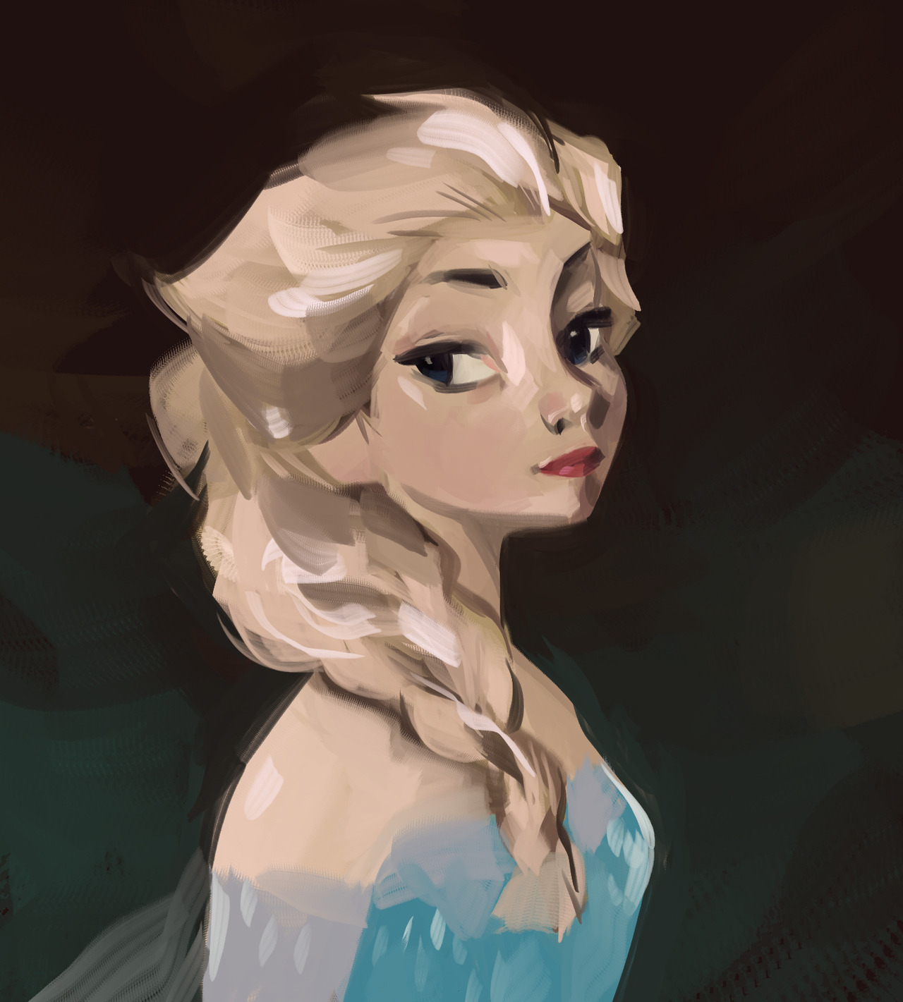 Sooo I’ve been kind of aimless and frustrated with my learning process so I decided to go into a different direction and paint!
I love the paintings they showcase during “For the first Time in Forever” in Frozen, so I made Elsa the subject. The...