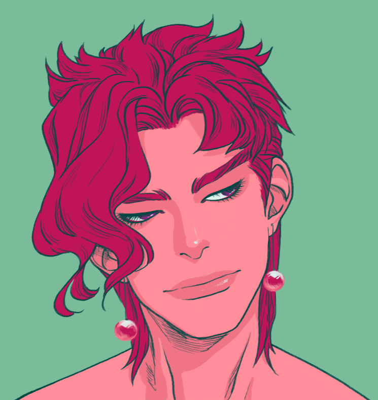 Crestomancer's Art Blog • Kakyoin’s features are always fun to draw 🍒