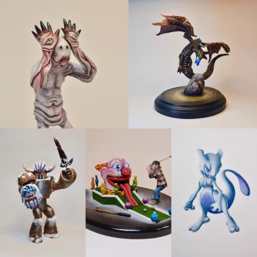 I’m going to be opening up a webstore on my portfolio website very soon! But before I do that, I want to discount all these pieces and find them some collector homes. If you see a piece you want, send me a DM for the price list. #dragon #mewtwo...