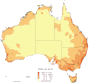 Population density map of Australia