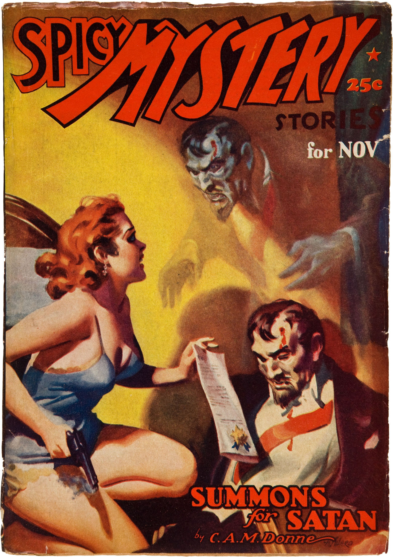 spicyhorror:
“  Spicy Mystery Stories (November 1937) by H.J. Ward
”