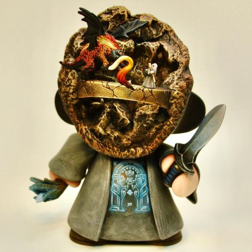 You Shall Not Pass Custom 4” Munny ~ I just made this piece for one of my collectors. If you want to add one of my customs to your collection in the New Year, just message me to get started! #lotr #lordoftherings #munnyworld #kidrobot #dunny...