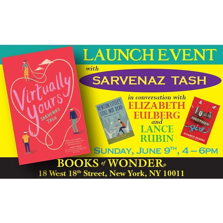 Sunday, June 9th! Come to @booksofwonder for the launch party for VIRTUALLY YOURS where I’ll be in conversation with the hilarious and wonderful (x2) @elizabetheulberg and @lancerubinparty! We are going to chat about all things rom-coms! There will...