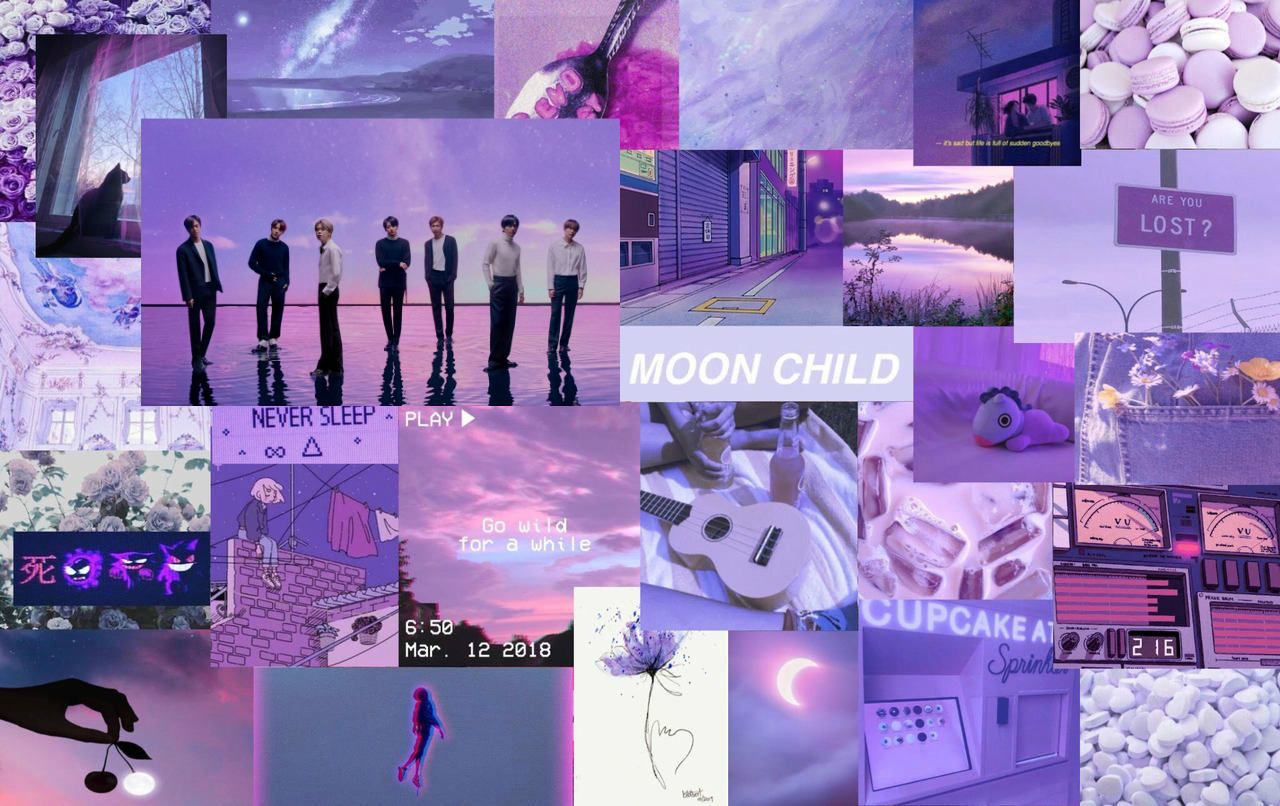 Desktop Aesthetic Bts Collage Wallpaper S Quieres Que La Pantalla De ...