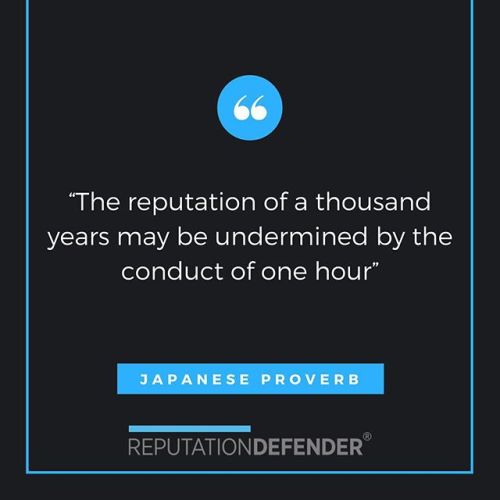 “The reputation of a thousand years may be undermined by the conduct of one hour.” - Japanese Proverb #OnlineReputation #WednesdayWisdom http://ift.tt/2HdyOYG