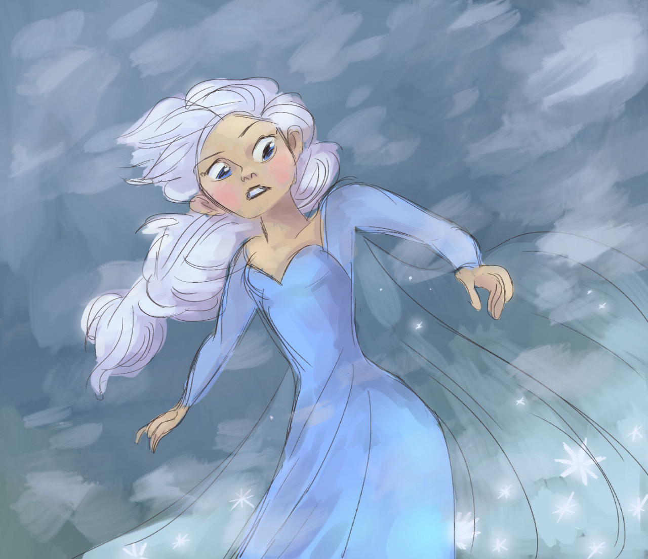 This is my part of an art trade with a very dear friend of mine :) They asked me to draw Elsa from Frozen.