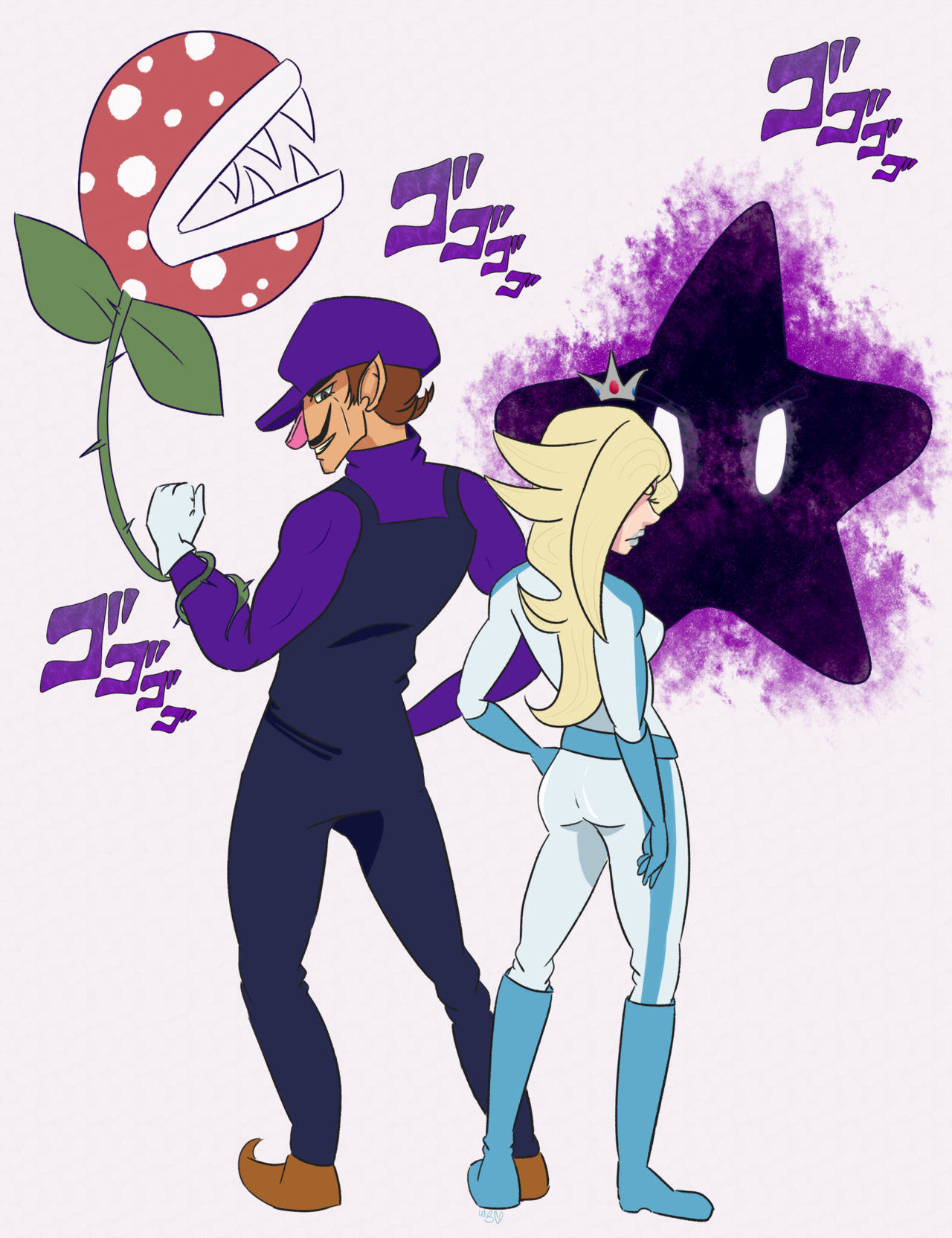 Waluigi And Rosalina Kiss