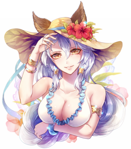 Cute nekomimi girl Heles: Granblue Fantasy mobile game fanart [by Azalea4]