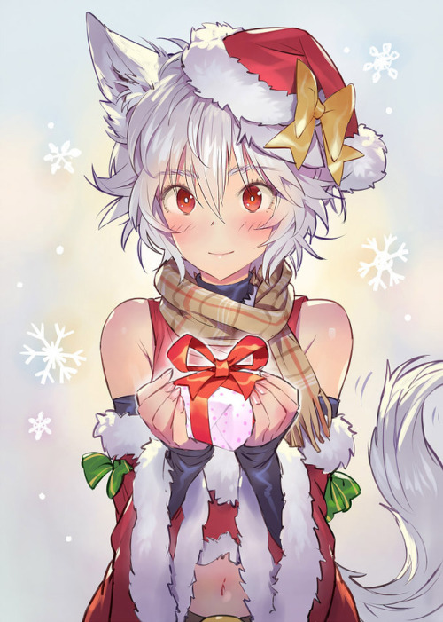 Merry Christmas!Wolf girl Inubashiri Momiji: Touhou Project digital drawing [Artist: Matsuda (Matsukichi)]