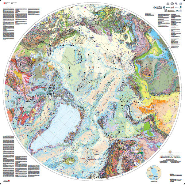 An incredibly detailed geological map of the Arctic from Natural Resources Canada.