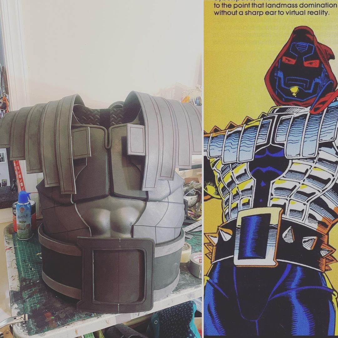 Did a lot of adjustments to the Doom 2099 suit. I was able to make both armor pauldron pieces, and start with the belt. Going to start working on these multiple spikes.
More geeky goodness, artsy endeavors, and previous projects can be located...