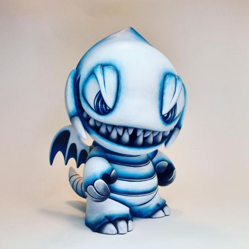 This piece I made in an official capacity with the folks over at Yu-Gi-Oh a few years back. Blue Eyes White Dragon #yugioh #dragon #munnyworld #customtoy #custom #designertoys #collectibletoys #collectibles #vinyltoys #toy #art #arttoy #instaart...