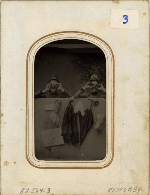 ca. 1870-90s, [tintype portrait of two women sporting some delicious doughnut spectacles]
From the Dutch “olykoeks,” to a sea captain’s doting mother, and WWI-era mechanization, the Smithsonian Magazine does a fantastic job tracing the doughnut’s...