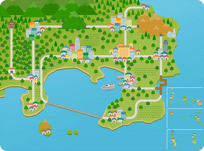 [Pokemon region maps: Kanto, Johto, Hoenn, Sinnoh,... - [ochazuke yokochou]