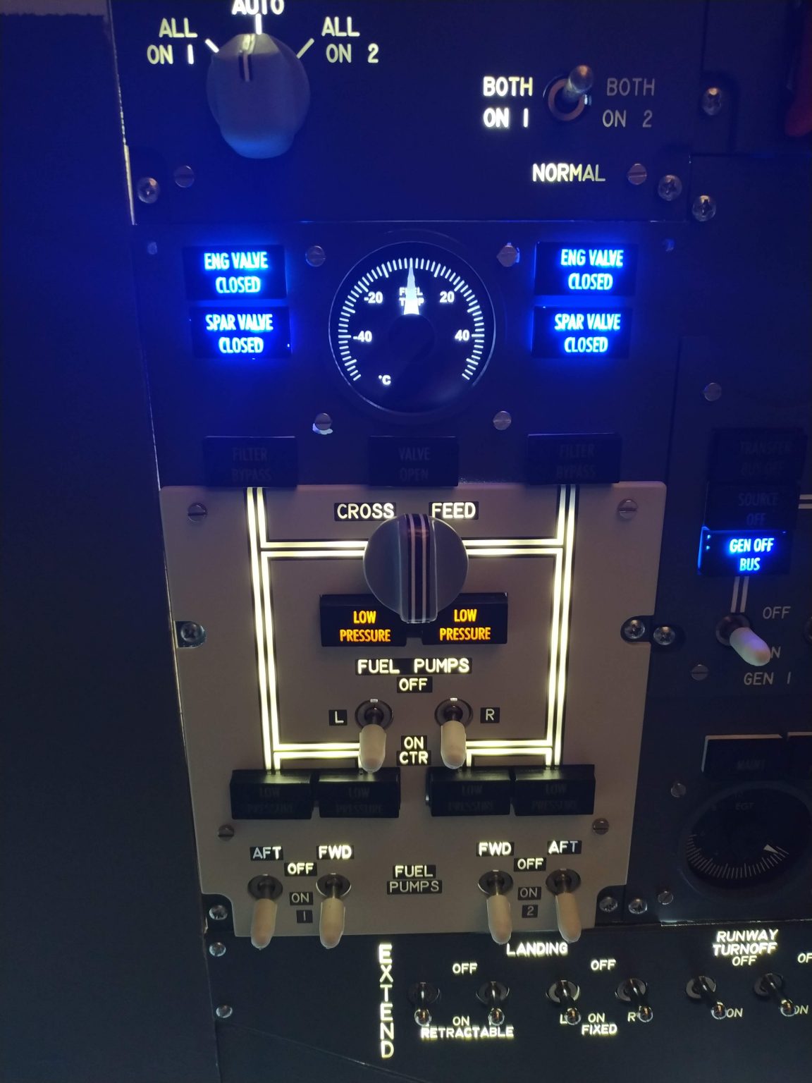 Update of Fuel panel – Backlight – Building a 737-800 Homecockpit [OE-LNJ]