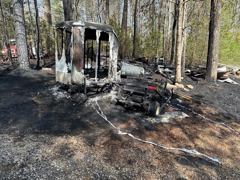 Monday afternoon fire destroys cargo trailer, storage s... | AccessWDUN.com