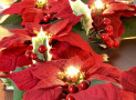 Pre-Lit Velvet Artificial Poinsettia