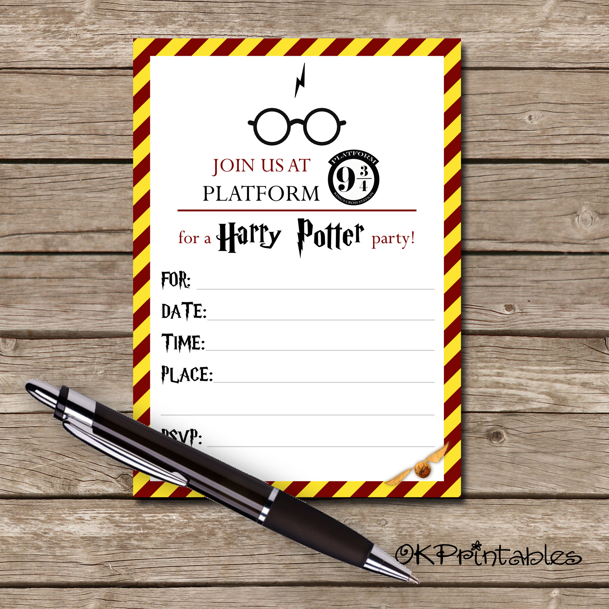 Printable Harry Potter Invitations