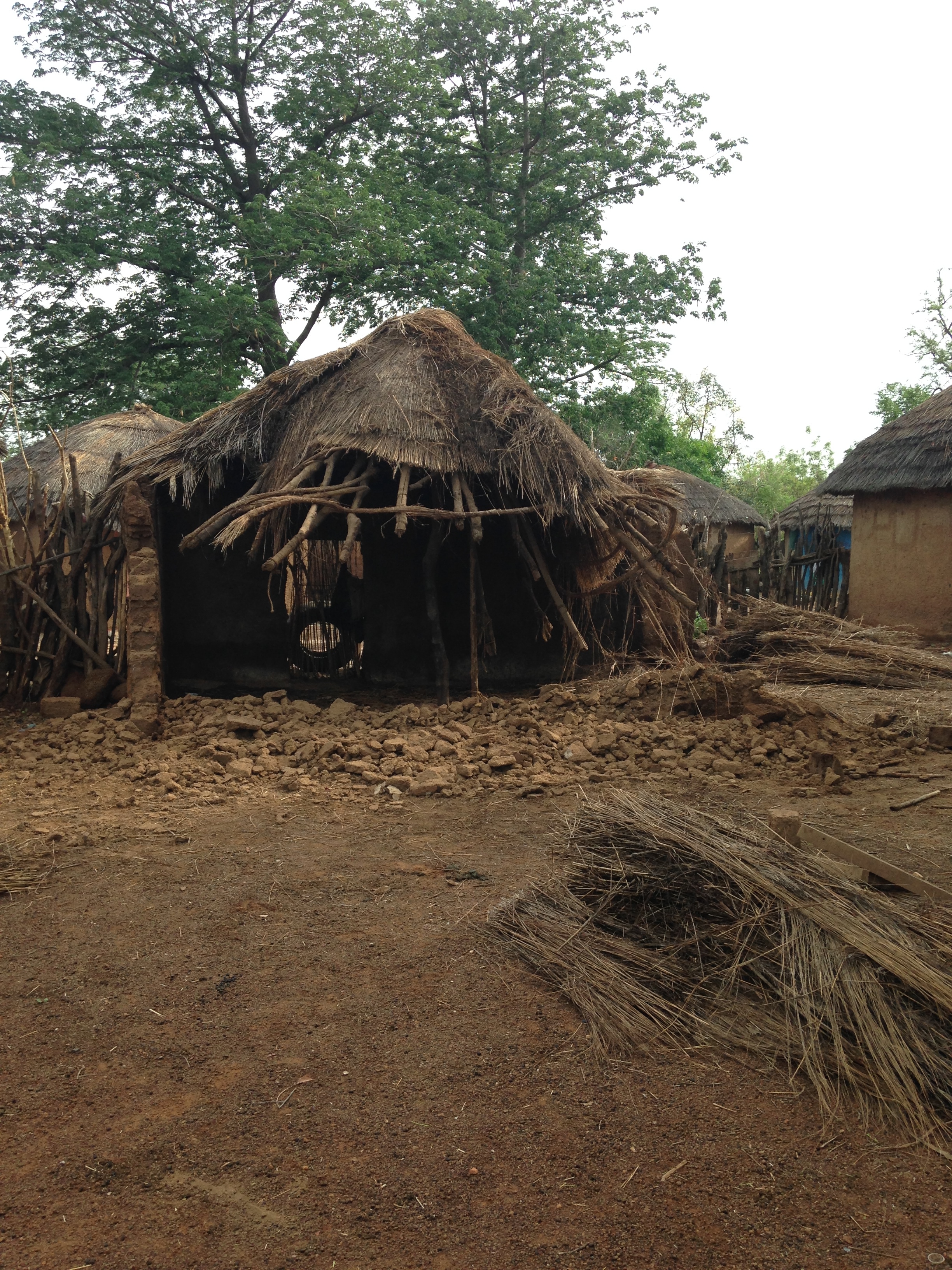 All of the bricks that we used for the solar center were recycled from old houses that had collapsed in the last rainy season