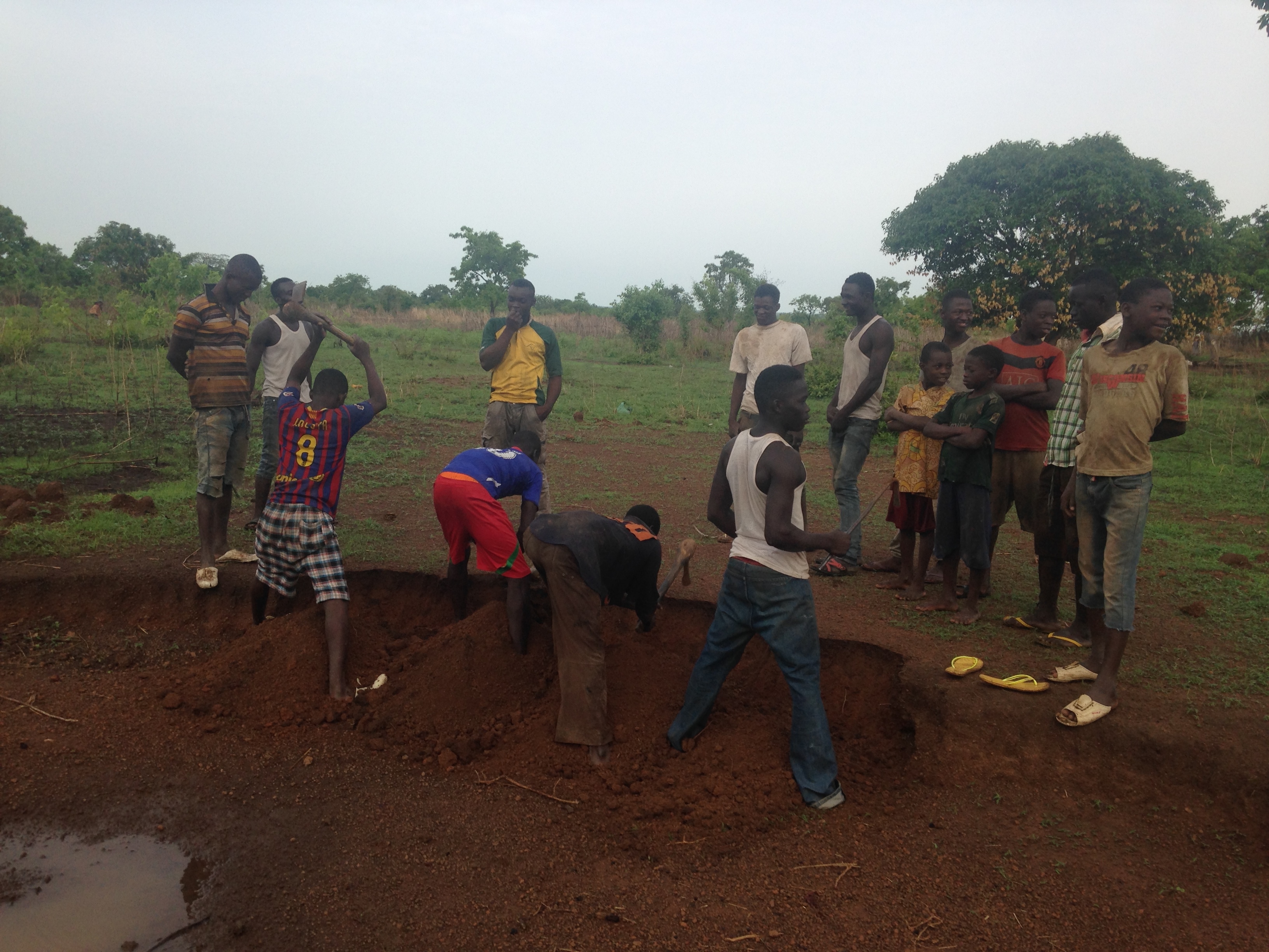 Preparing the gravel to build the solar center