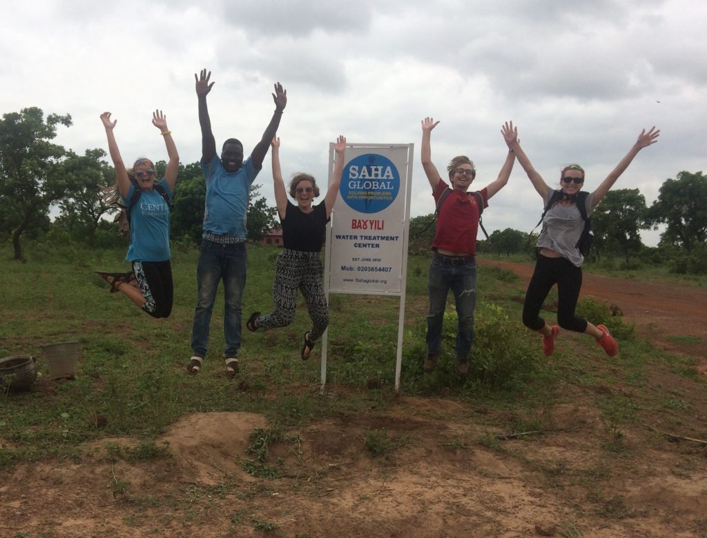 Audrey, Taufik, Taylor, Micah and Anna in the community of Baayili