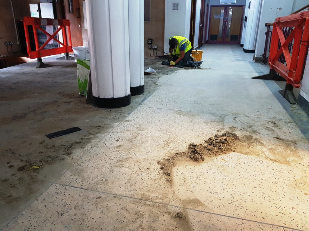 Terrazzo Floor During Restoration Cardiff University