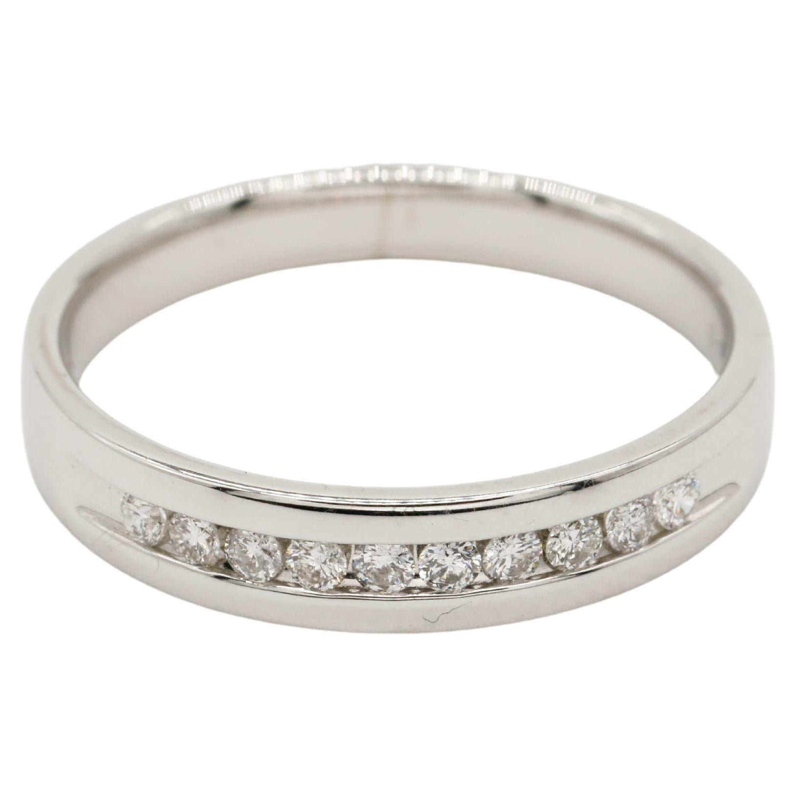 0.25 Carat Round Cut Diamond 14k White Gold Sleek Eternity Band Ring