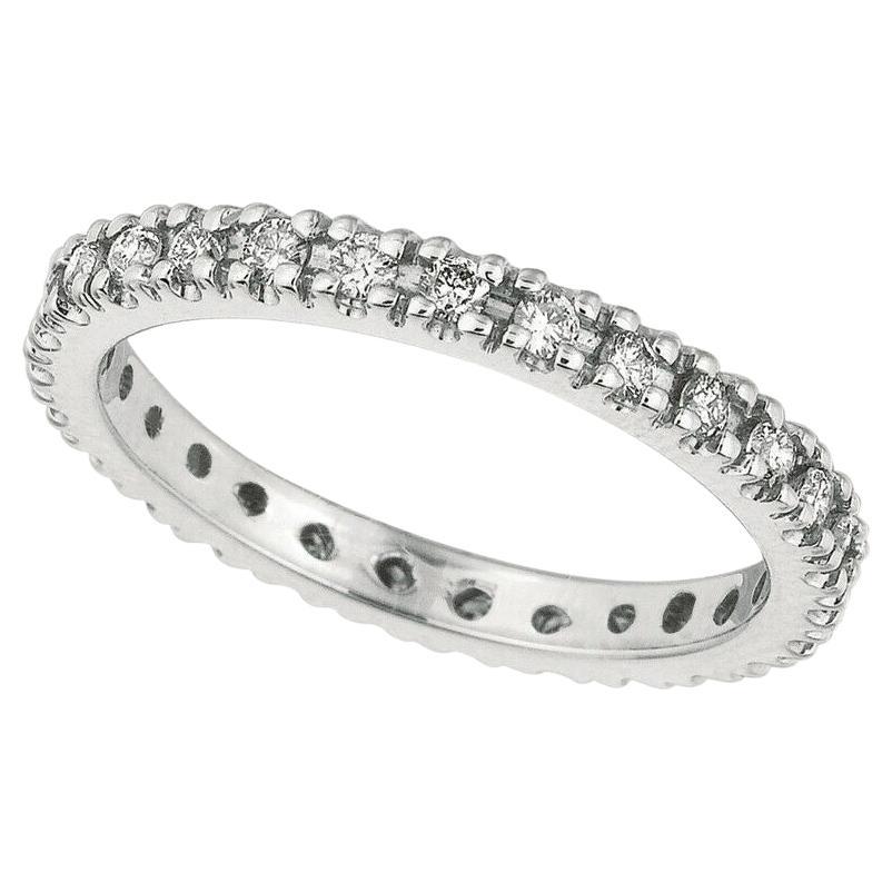 0.50 Carat Natural Diamond Eternity Ring Band G-H SI 14K White Gold