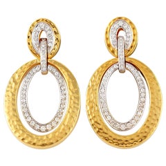 Meghna Jewels Door Knocker 14 Karat Gold Diamond Earrings