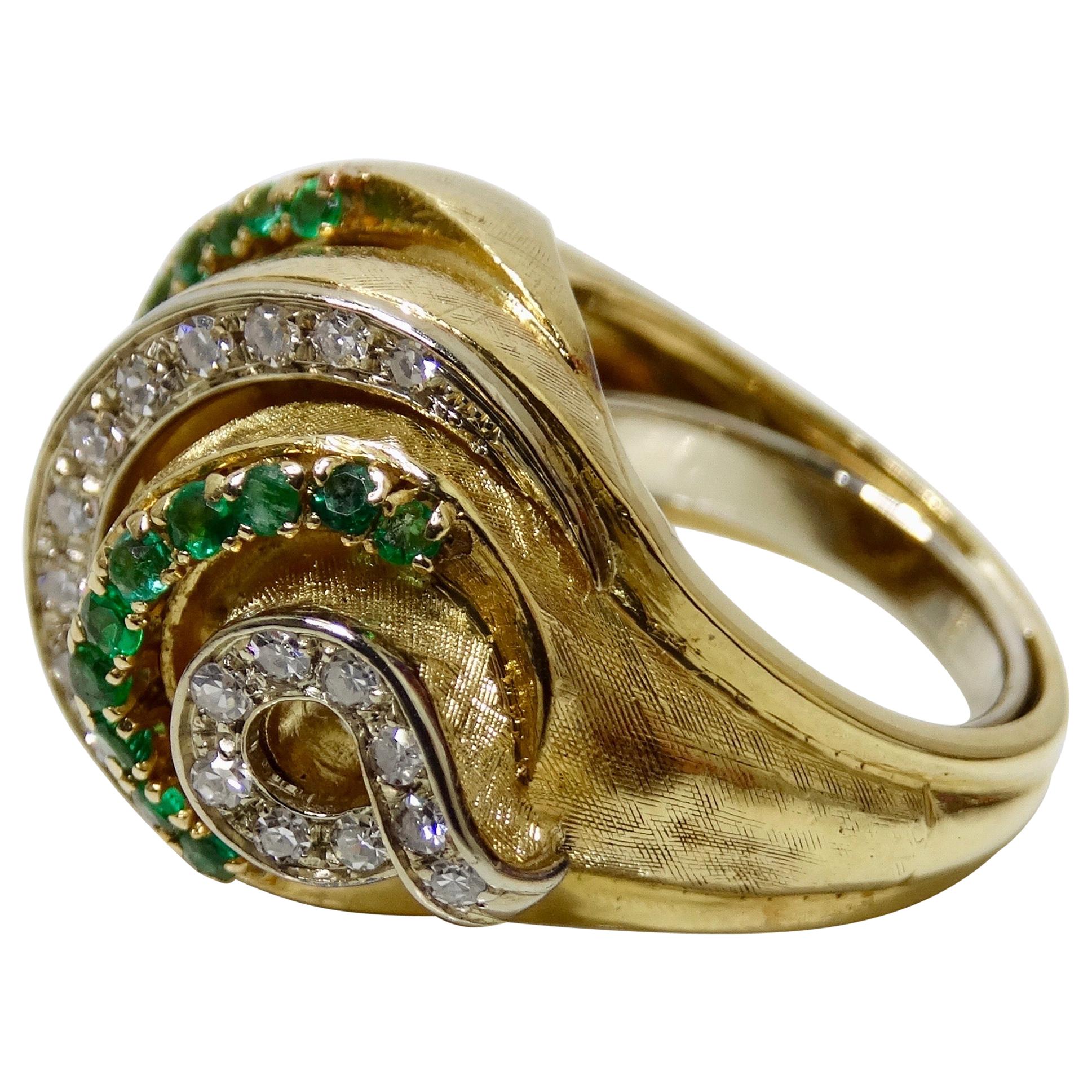 Emerald & Diamond Cocktail Ring 