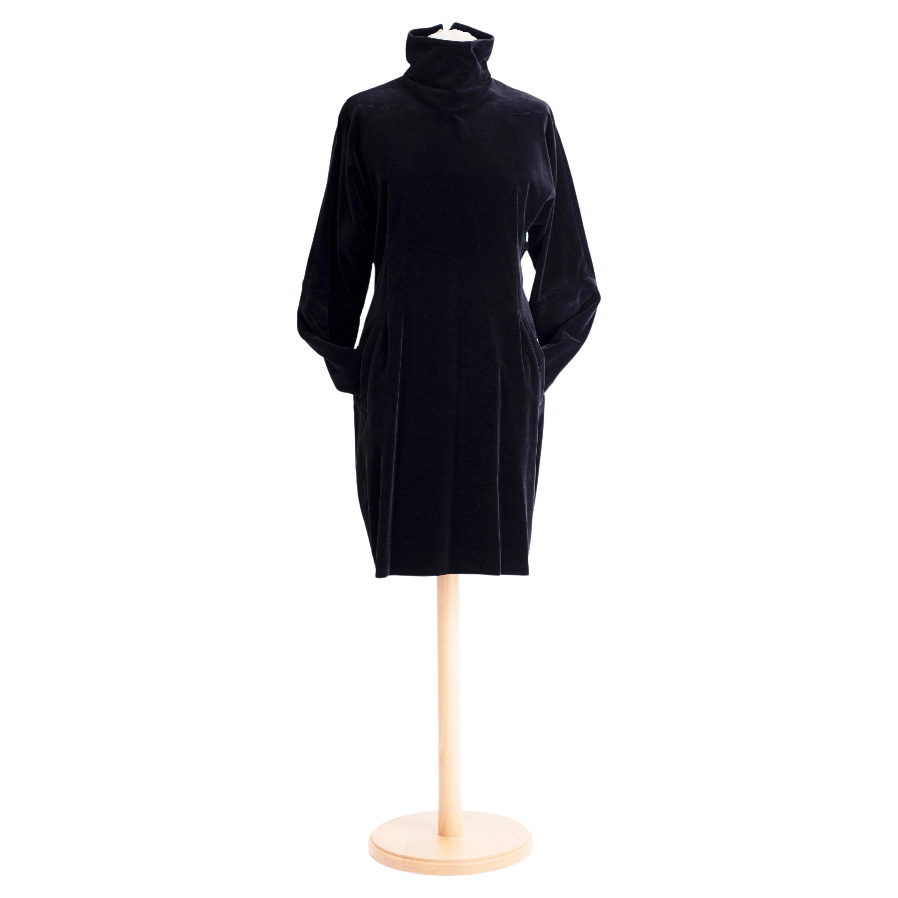 SPECIAL HOLIDAY PRICE: 1980s Zuccoli velvet dress with batwing style sleeves