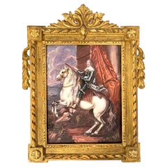 19th C Limoges Enamel of Thomas Francis, Prince of Carignano after van Dyck