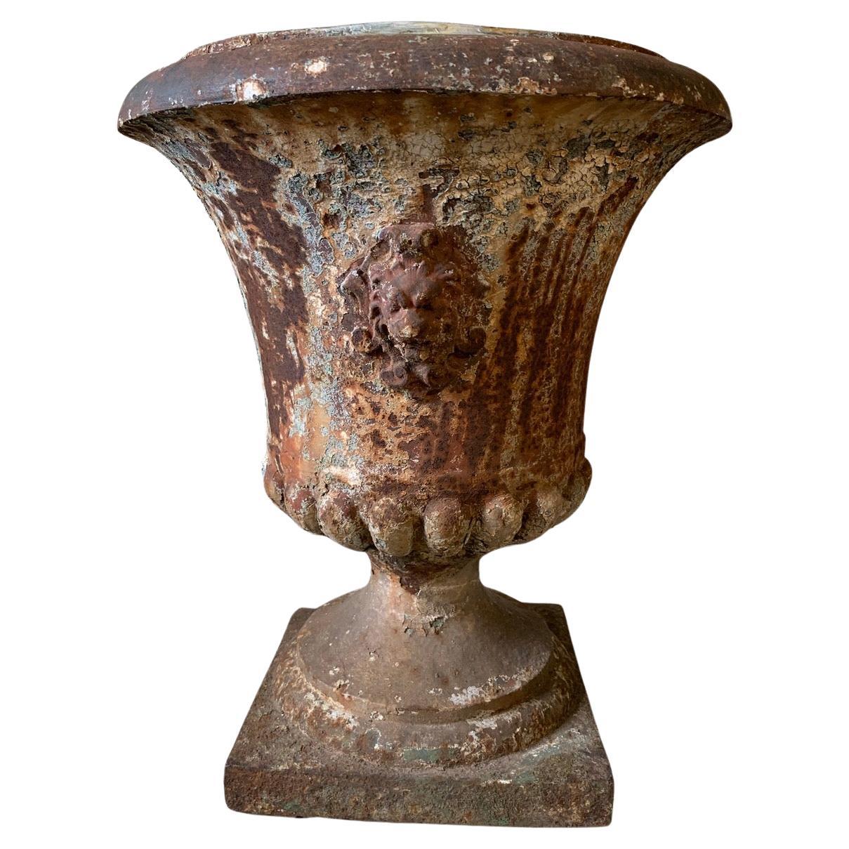 19th Century French Cast Iron Urn