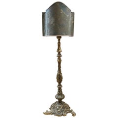 19th Century Lamp with Fortuny Shade