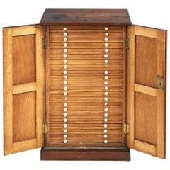 19th Century Oak Coin or Collectors Cabinet